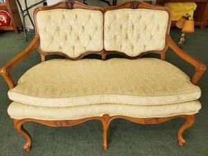 lot 5213 image: French Settee with Floral Pattern
