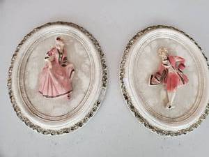 lot 5232 image: Lot of 2 Wall Decor. Lady and Man Dancing in Red
