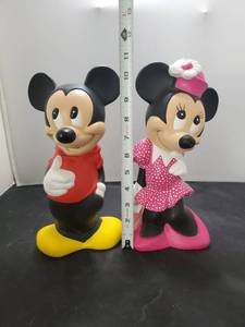 lot 6064 image: Micky and Minnie Ceramic Statues