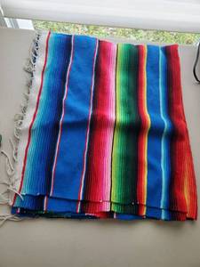 lot 6124 image: Hispanic Colorful Blanket  Shaw