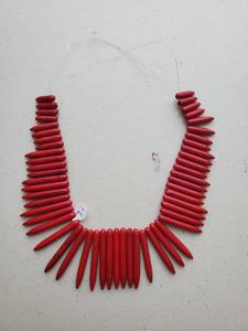 lot 6139 image: Red Stone Spike Necklace