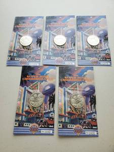 lot 6141 image: Lot of 5 1995 Commemorative Super Bowl Coins in Original Packs