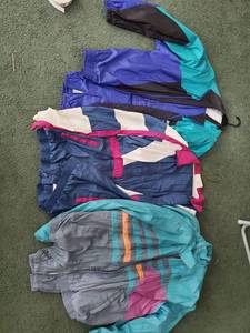 lot 6158 image: Lot of 3 Retro 80s Track Suits - Vibrant Colors Mens XL