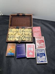 lot 7480 image: Set of Double Six Dominos and 6 Decks of Playing Cards