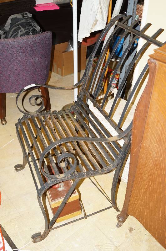 lot 5327 image: Old iron strap chair