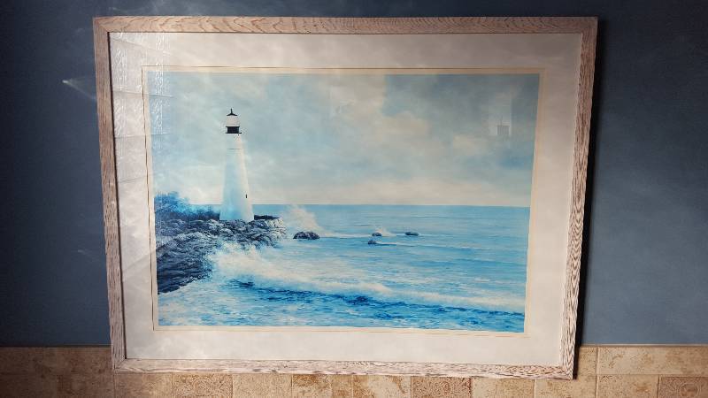 lot 1081 image: Framed lighthouse picture44...