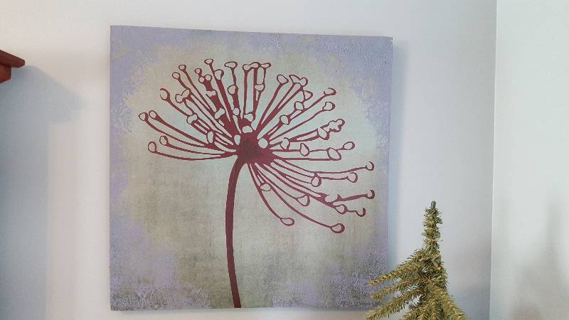 lot 1082 image: (2) canvas dandelion motif painting...