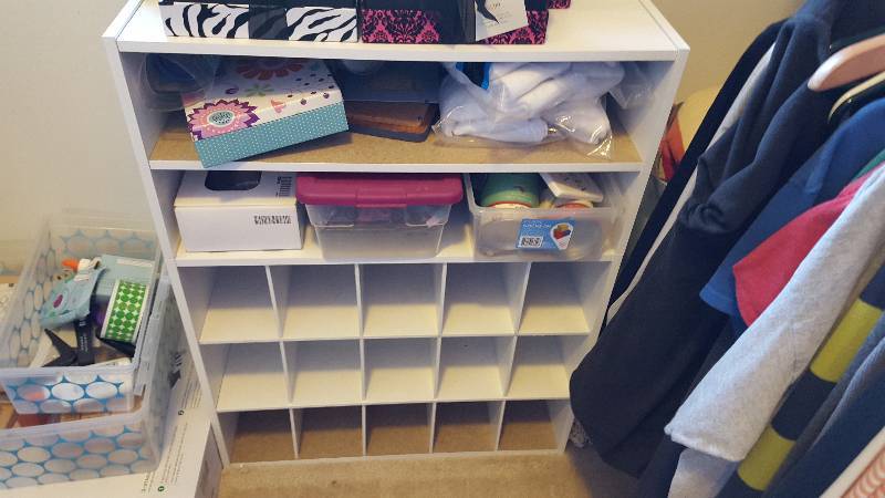lot 1086 image: White wooden shoe organizer...
