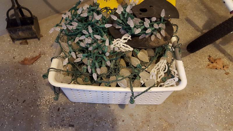 lot 1094 image: Plastic crate of Christmas lights...