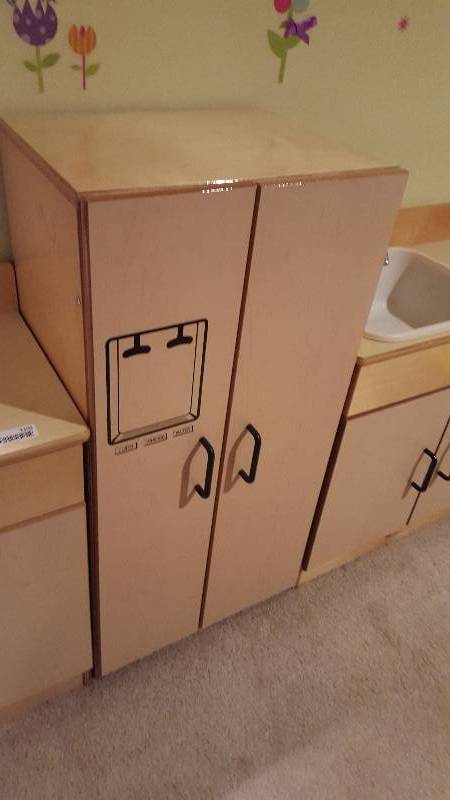 lot 1106 image: Child Craft maple refrigerator