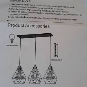 lot 442 image: 3 lights Dash gold pendant lighting with geometric metal cage