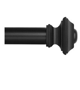 lot 478 image: Ivilon Antique Gold Drapery Treatment Window Curtain Rod - Square Design 1 18 Rod. 48 to 86 Inch. Black