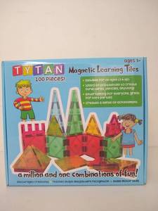 lot 75024 image: Tytan Magnetic Learning Tiles Building Set with 100 pieces, NEW - FREE SHIPPING