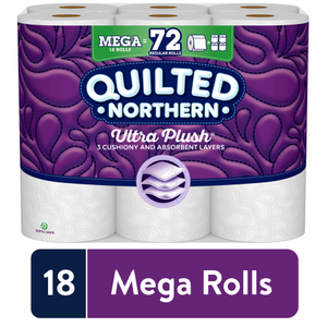 lot 75029 image: Quilted Northern Ultra Plush Toilet Paper - 18 Mega Rolls