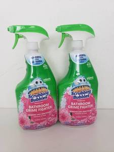 lot 75034 image: (2 pack) Scrubbing Bathroom Grime Fighter Trigger, Floral Fusion, 32 fl oz