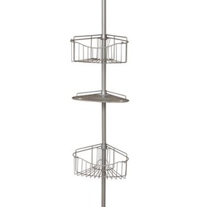 lot 75061 image: Mainstays Tension Pole Shower Caddy, Satin Nickel