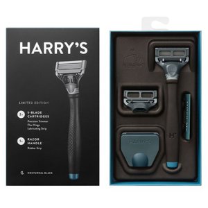 lot 75084 image: Harrys Mens Razor with 2ct Blade Cartridges - Nocturnal Black (Exclusive)
