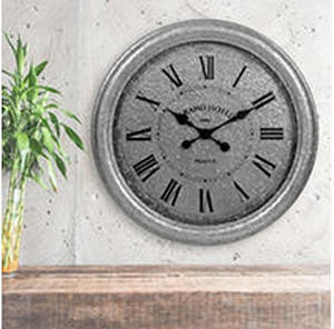 lot 75085 image: 27in Galvanized Wall Clock (Black)