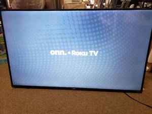 lot 75096 image: onn. 55 in Class 4K UHD HDR Roku Smart LED TV