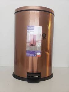 lot 75102 image: Better Homes and Gardens 10.5 Gallon Copper Oval Waste Can with Soft Close Lid