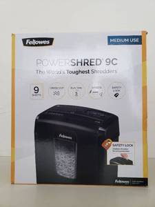 lot 75140 image: Fellowes Powershred 9C Cross-Cut Paper Shredder