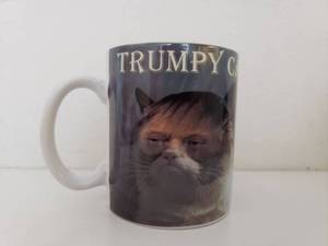 lot 75170 image: Trumpy Cat Mug Donald Trump Grumpy Cat in Toupee Funny Coffee Cup