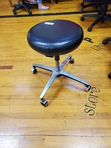 lot 146 image: Black Padded Rolling Stool