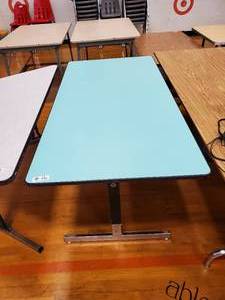 lot 181 image: Blue Topped Activity Table 60 in x 30 in