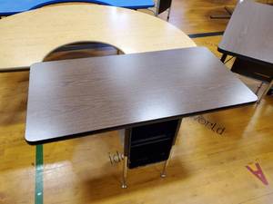 lot 189 image: Two Student Desk with Double Book Compartment 24 in  x 48 in