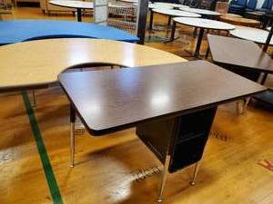 lot 191 image: Two Student Desk with Double Book Compartment 24 in  x 48 in