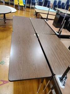 lot 194 image: Lot of 4 Two Student Desk with Double Book Compartment 24 in  x 48 in