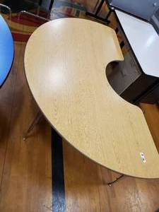 lot 237 image: Wood Topped Half Moon Table