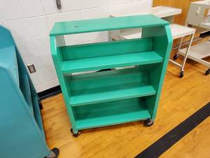 lot 273 image: Green Rolling Book Cart