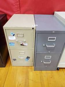 lot 296 image: Set Of 2 Two Drawer Filing Cabinets