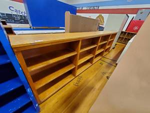 lot 327 image: Long Wooden Book Shelf  128x 14x42