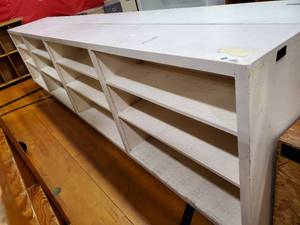 lot 328 image: Long Wooden Storage Cabinet  12 6 x 12 x 35