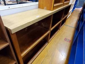 lot 347 image: Long Wood Storage Cabinet 86x 33x14