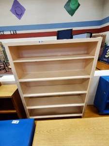 lot 350 image: Upright Wooden Storage Shelf , 49x12x65