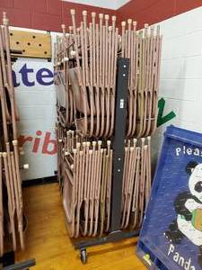lot 358 image: Two Tier Folding Chair Dolly - 84 Chair Capacity- Chairs are included