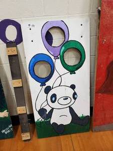 lot 364 image: Panda Holding Balloons  Face in the hole Board