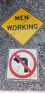 lot 6008 image: 2 metal road signs