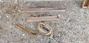 lot 6013 image: Iron lift hangers & 2 tow straps