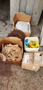 lot 6028 image: Concrete seal, shims, wire, caution tapes, cable