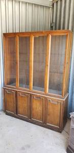 lot 7402 image: Project Wood Hutch  1 piece  54 x 15 x 69 in.  needs TLC