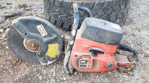 lot 1003 image: MP-38 Homelite Gas Powered Concrete Cutter  has compression