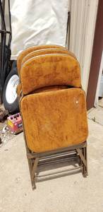 lot 1083 image: 3 Clarin Metal folding Cushioned Chairs wstorage bag