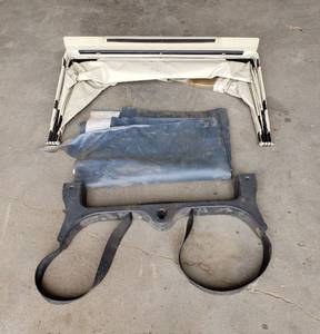 lot 1106 image: Golf Cart Club Cover, Golf Bag Holder Bracket and Vinyl for seat Replacement