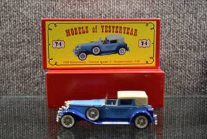 lot 2008 image: Vintage Die-Cast Matchbox Car  1930 Duesenberg - Towncar Model J  Models Of Yesteryear -WILL SHIP