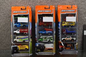 lot 2009 image: Lot of 3 5-Pack Die-Cast Matchbox Cars  NIP -WILL SHIP
