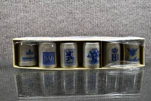 lot 2045 image: Lot of 6 German Miniature Beer Mugs  2.5 Tall -WILL SHIP